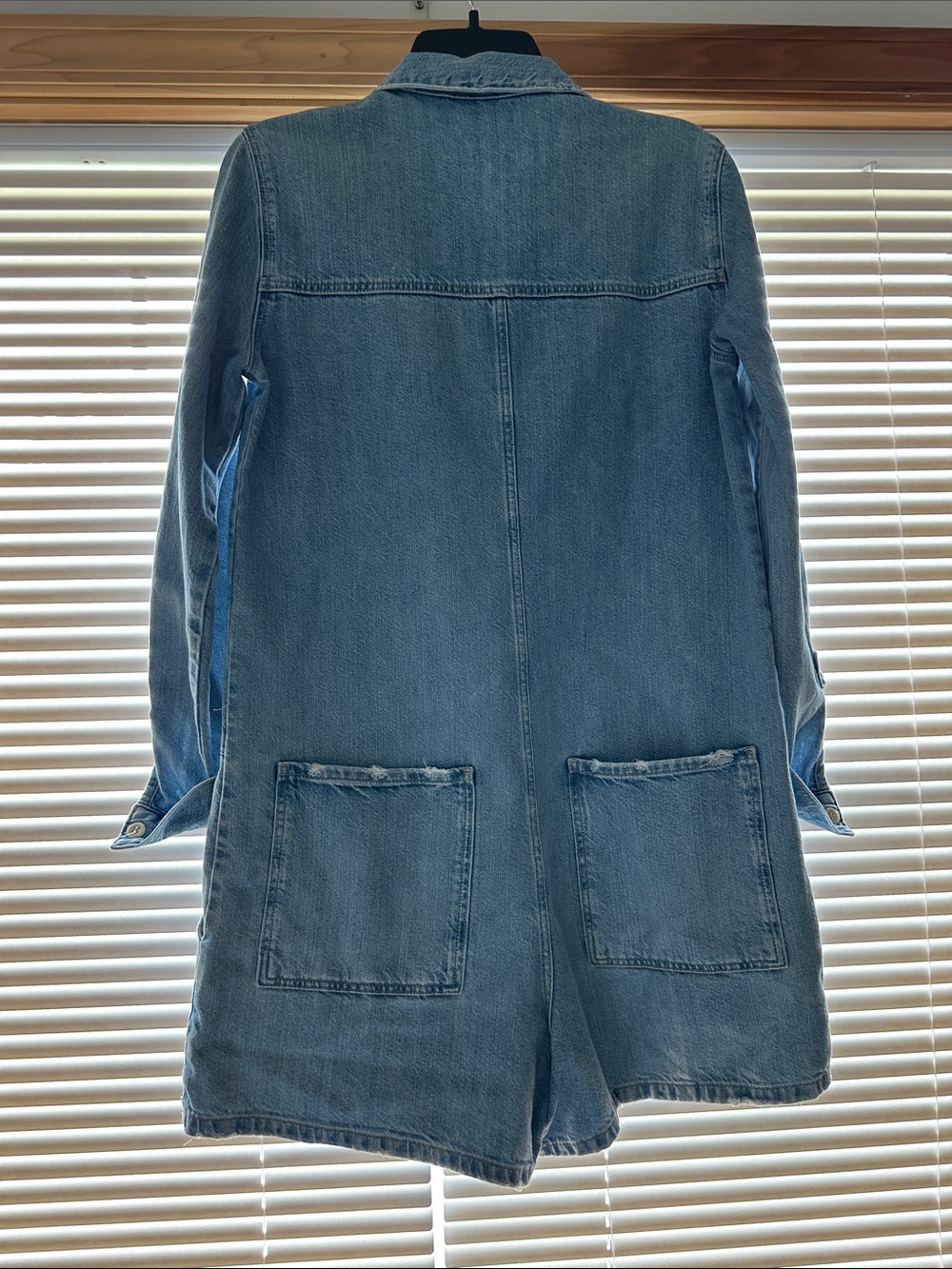 Zara Light Blue Denim Romper Jumpsuit - Picture 10 of 14